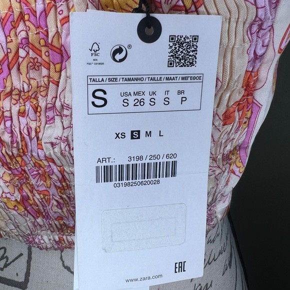 ZARA Paisley Print Crop Top Size Small NWT - Picture 13 of 15